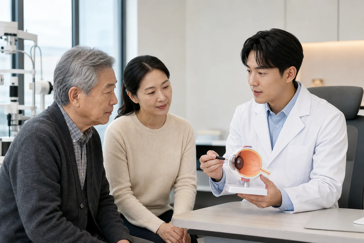 서울 사시 안과 방문 전 비교 준비 장면