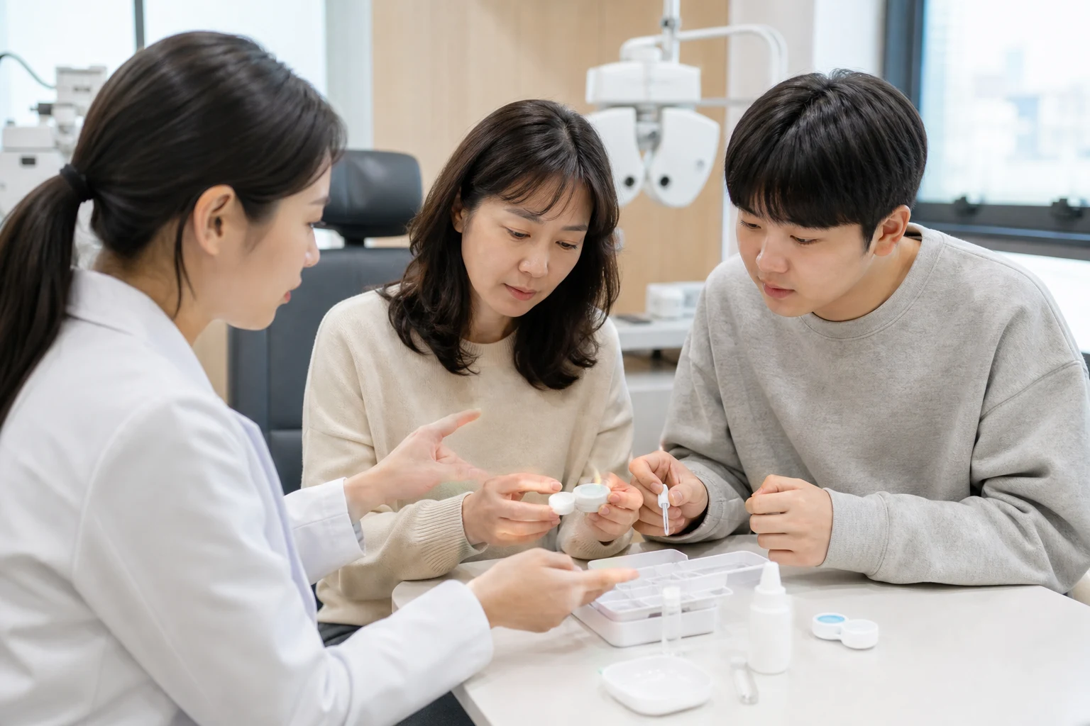 서울 드림렌즈 안과 검사와 상담 준비 장면